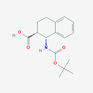 molecular formula C16H21NO4 B2959162 (1R,2R)-1-tert-Butoxycarbonylamino-1,2,3,4-tetrahydro-naphthalene-2-carboxylic acid CAS No. 1515884-57-7