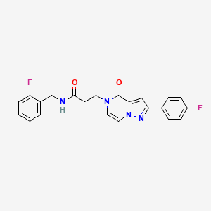 molecular formula C22H18F2N4O2 B2959164 N-(2-氟苄基)-3-[2-(4-氟苯基)-4-氧代吡唑并[1,5-a]吡嗪-5(4H)-基]丙酰胺 CAS No. 1326822-55-2