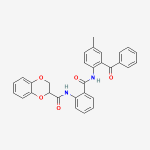 N-(2-((2-benzoyl-4-methylphenyl)carbamoyl)phenyl)-2,3-dihydrobenzo[b][1,4]dioxine-2-carboxamide