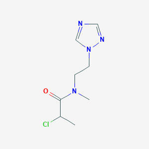 molecular formula C8H13ClN4O B2959167 2-Chloro-N-methyl-N-[2-(1,2,4-triazol-1-yl)ethyl]propanamide CAS No. 2411310-74-0