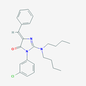 molecular formula C24H28ClN3O B295917 5-benzylidene-3-(3-chlorophenyl)-2-(dibutylamino)-3,5-dihydro-4H-imidazol-4-one 