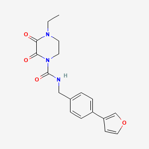 molecular formula C18H19N3O4 B2959174 4-ethyl-N-{[4-(furan-3-yl)phenyl]methyl}-2,3-dioxopiperazine-1-carboxamide CAS No. 2097883-37-7