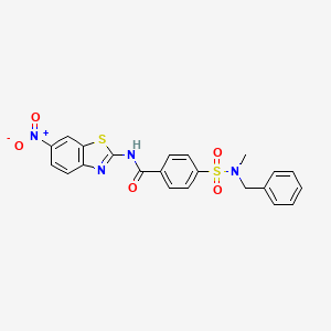 molecular formula C22H18N4O5S2 B2959176 4-[benzyl(methyl)sulfamoyl]-N-(6-nitro-1,3-benzothiazol-2-yl)benzamide CAS No. 683259-61-2