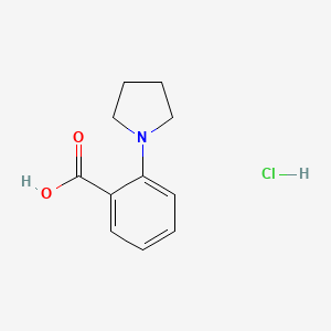 molecular formula C11H14ClNO2 B2959179 2-(Pyrrolidin-1-yl)benzoic acid hydrochloride CAS No. 1855911-27-1