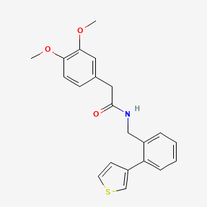molecular formula C21H21NO3S B2959180 2-(3,4-dimethoxyphenyl)-N-(2-(thiophen-3-yl)benzyl)acetamide CAS No. 1797871-19-2