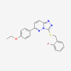 molecular formula C20H17FN4OS B2959183 6-(4-Ethoxyphenyl)-3-((2-fluorobenzyl)thio)-[1,2,4]triazolo[4,3-b]pyridazine CAS No. 941935-52-0