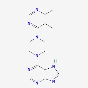 molecular formula C15H18N8 B2959192 6-[4-(5,6-dimethylpyrimidin-4-yl)piperazin-1-yl]-9H-purine CAS No. 2380081-89-8