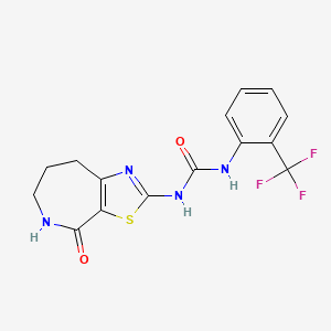 molecular formula C15H13F3N4O2S B2959195 1-(4-oxo-5,6,7,8-tetrahydro-4H-thiazolo[5,4-c]azepin-2-yl)-3-(2-(trifluoromethyl)phenyl)urea CAS No. 1797027-93-0