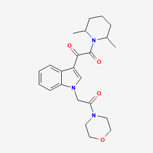 molecular formula C23H29N3O4 B2959197 1-(2,6-Dimethylpiperidin-1-yl)-2-[1-(2-morpholin-4-yl-2-oxoethyl)indol-3-yl]ethane-1,2-dione CAS No. 872855-21-5