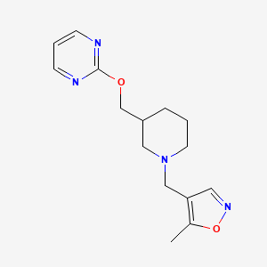 2-({1-[(5-Methyl-1,2-oxazol-4-yl)methyl]piperidin-3-yl}methoxy)pyrimidine