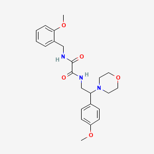 molecular formula C23H29N3O5 B2959204 N1-(2-甲氧基苄基)-N2-(2-(4-甲氧基苯基)-2-吗啉乙基)草酰胺 CAS No. 942012-79-5