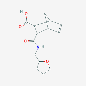 molecular formula C14H19NO4 B2959205 3-[(Tetrahydro-furan-2-ylmethyl)-carbamoyl]-bicyclo[2.2.1]hept-5-ene-2-carboxylic acid CAS No. 1005062-37-2