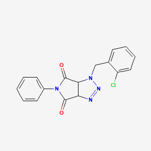 molecular formula C17H13ClN4O2 B2959209 1-(2-chlorobenzyl)-5-phenyl-3a,6a-dihydropyrrolo[3,4-d][1,2,3]triazole-4,6(1H,5H)-dione CAS No. 1009295-33-3