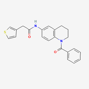 N-(1-benzoyl-1,2,3,4-tetrahydroquinolin-6-yl)-2-(thiophen-3-yl)acetamide
