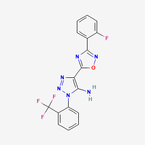 molecular formula C17H10F4N6O B2959216 4-[3-(2-fluorophenyl)-1,2,4-oxadiazol-5-yl]-1-[2-(trifluoromethyl)phenyl]-1H-1,2,3-triazol-5-amine CAS No. 892769-47-0