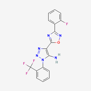 molecular formula C17H10F4N6O B2959216 4-[3-(2-氟苯基)-1,2,4-恶二唑-5-基]-1-[2-(三氟甲基)苯基]-1H-1,2,3-三唑-5-胺 CAS No. 892769-47-0