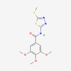 molecular formula C13H15N3O4S2 B2959218 3,4,5-trimethoxy-N-(5-methylsulfanyl-1,3,4-thiadiazol-2-yl)benzamide CAS No. 393571-43-2