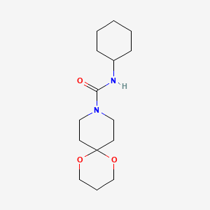 molecular formula C15H26N2O3 B2959220 N-cyclohexyl-1,5-dioxa-9-azaspiro[5.5]undecane-9-carboxamide CAS No. 1329247-72-4