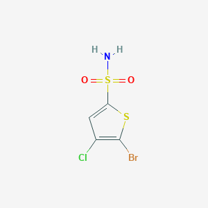 molecular formula C4H3BrClNO2S2 B2959223 5-溴-4-氯噻吩-2-磺酰胺 CAS No. 77893-75-5