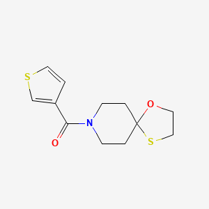 molecular formula C12H15NO2S2 B2959230 1-氧杂-4-噻-8-氮杂螺[4.5]癸-8-基（噻吩-3-基）甲酮 CAS No. 1351621-60-7