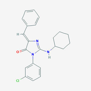 (5Z)-5-benzylidene-3-(3-chlorophenyl)-2-(cyclohexylamino)imidazol-4-one