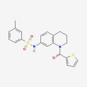 molecular formula C21H20N2O3S2 B2959248 3-methyl-N-[1-(thiophene-2-carbonyl)-3,4-dihydro-2H-quinolin-7-yl]benzenesulfonamide CAS No. 946220-48-0