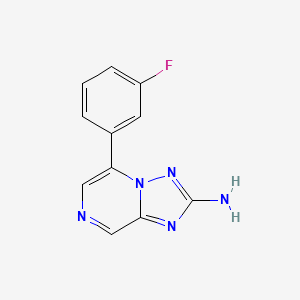 molecular formula C11H8FN5 B2959252 5-(3-氟苯基)-[1,2,4]三唑并[1,5-a]嘧啶-2-胺 CAS No. 1956322-63-6