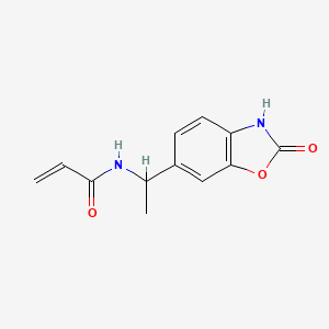 molecular formula C12H12N2O3 B2959254 N-[1-(2-Oxo-3H-1,3-benzoxazol-6-yl)ethyl]prop-2-enamide CAS No. 2361656-83-7
