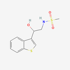 molecular formula C11H13NO3S2 B2959255 N-(2-(benzo[b]thiophen-3-yl)-2-hydroxyethyl)methanesulfonamide CAS No. 2034438-55-4