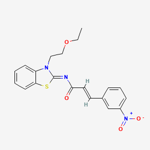 molecular formula C20H19N3O4S B2959256 (2E,NZ)-N-(3-(2-ethoxyethyl)benzo[d]thiazol-2(3H)-ylidene)-3-(3-nitrophenyl)acrylamide CAS No. 865162-35-2