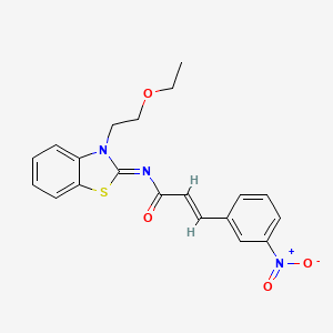 molecular formula C20H19N3O4S B2959256 (2E,NZ)-N-(3-(2-乙氧基乙基)苯并[d]噻唑-2(3H)-亚甲基)-3-(3-硝基苯基)丙烯酰胺 CAS No. 865162-35-2