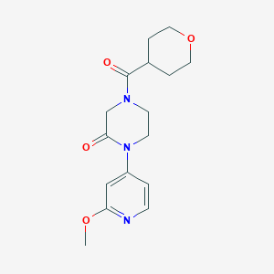 molecular formula C16H21N3O4 B2959260 1-(2-Methoxypyridin-4-yl)-4-(oxane-4-carbonyl)piperazin-2-one CAS No. 2380097-83-4