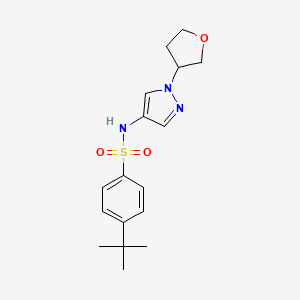 molecular formula C17H23N3O3S B2959276 4-(tert-butyl)-N-(1-(tetrahydrofuran-3-yl)-1H-pyrazol-4-yl)benzenesulfonamide CAS No. 1797090-75-5