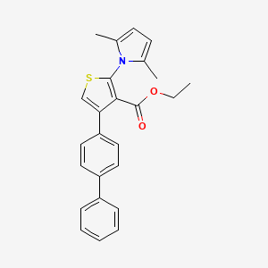 molecular formula C25H23NO2S B2959280 2-(2,5-二甲基吡咯基)-4-(4-苯基苯基)噻吩-3-羧酸乙酯 CAS No. 307512-91-0