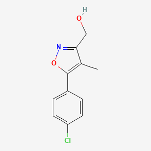 molecular formula C11H10ClNO2 B2959287 [5-(4-Chlorophenyl)-4-methyl-1,2-oxazol-3-yl]methanol CAS No. 1159981-50-6