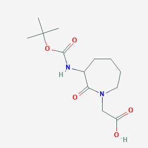 molecular formula C13H22N2O5 B2959292 2-(3-{[(Tert-butoxy)carbonyl]amino}-2-oxoazepan-1-yl)acetic acid CAS No. 876624-49-6