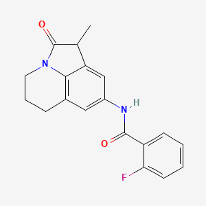 molecular formula C19H17FN2O2 B2959293 2-氟-N-(1-甲基-2-氧代-2,4,5,6-四氢-1H-吡咯并[3,2,1-ij]喹啉-8-基)苯甲酰胺 CAS No. 906161-87-3