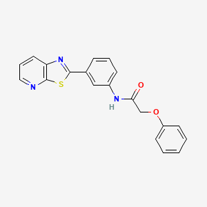 molecular formula C20H15N3O2S B2959298 2-phenoxy-N-(3-(thiazolo[5,4-b]pyridin-2-yl)phenyl)acetamide CAS No. 863589-25-7