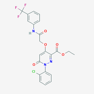 Ethyl 1-(2-chlorophenyl)-6-oxo-4-(2-oxo-2-((3-(trifluoromethyl)phenyl)amino)ethoxy)-1,6-dihydropyridazine-3-carboxylate