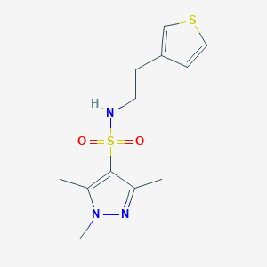 1,3,5-trimethyl-N-(2-(thiophen-3-yl)ethyl)-1H-pyrazole-4-sulfonamide
