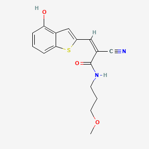 molecular formula C16H16N2O3S B2959306 (Z)-2-Cyano-3-(4-hydroxy-1-benzothiophen-2-yl)-N-(3-methoxypropyl)prop-2-enamide CAS No. 2173611-49-7