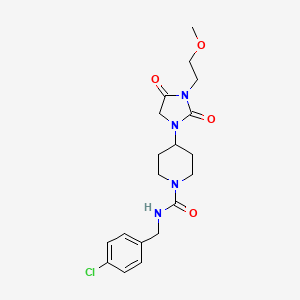 N-(4-chlorobenzyl)-4-(3-(2-methoxyethyl)-2,4-dioxoimidazolidin-1-yl)piperidine-1-carboxamide