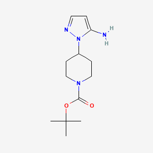 molecular formula C13H22N4O2 B2959308 4-(5-Amino-pyrazol-1-yl)-piperidine-1-carboxylic acid tert-butyl ester CAS No. 872999-07-0