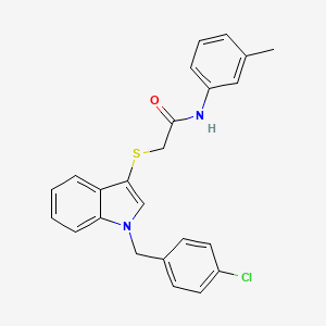2-[1-[(4-chlorophenyl)methyl]indol-3-yl]sulfanyl-N-(3-methylphenyl)acetamide