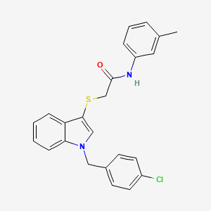 2-({1-[(4-chlorophenyl)methyl]-1H-indol-3-yl}sulfanyl)-N-(3-methylphenyl)acetamide