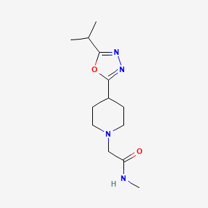 molecular formula C13H22N4O2 B2959317 2-(4-(5-异丙基-1,3,4-恶二唑-2-基)哌啶-1-基)-N-甲基乙酰胺 CAS No. 1421475-83-3
