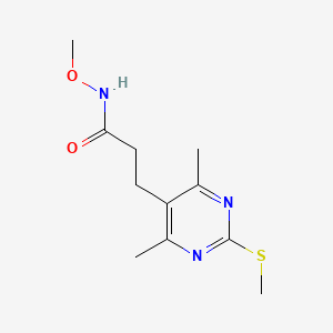 molecular formula C11H17N3O2S B2959321 3-[4,6-dimethyl-2-(methylsulfanyl)pyrimidin-5-yl]-N-methoxypropanamide CAS No. 1280978-97-3