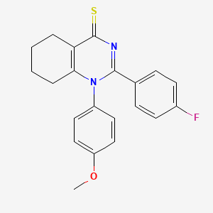 molecular formula C21H19FN2OS B2959328 2-(4-氟苯基)-1-(4-甲氧基苯基)-5,6,7,8-四氢喹唑啉-4(1H)-硫酮 CAS No. 330189-45-2