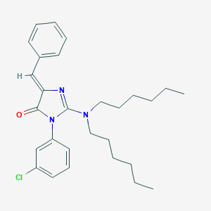 molecular formula C28H36ClN3O B295933 5-benzylidene-3-(3-chlorophenyl)-2-(dihexylamino)-3,5-dihydro-4H-imidazol-4-one 