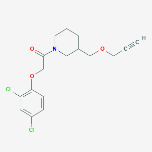 molecular formula C17H19Cl2NO3 B2959338 2-(2,4-Dichlorophenoxy)-1-(3-((prop-2-yn-1-yloxy)methyl)piperidin-1-yl)ethanone CAS No. 1251685-52-5